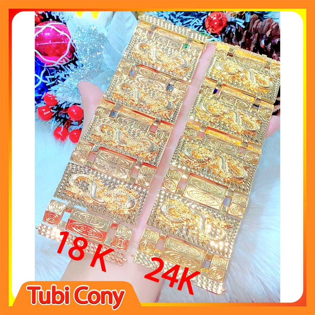 Lắc tay nam chạm rồng mạ vàng 18k or 24k Rồng Đứng loại xịn - Bền Màu - Bao Đổi Trả Trong 07 ngày - 998.033.120