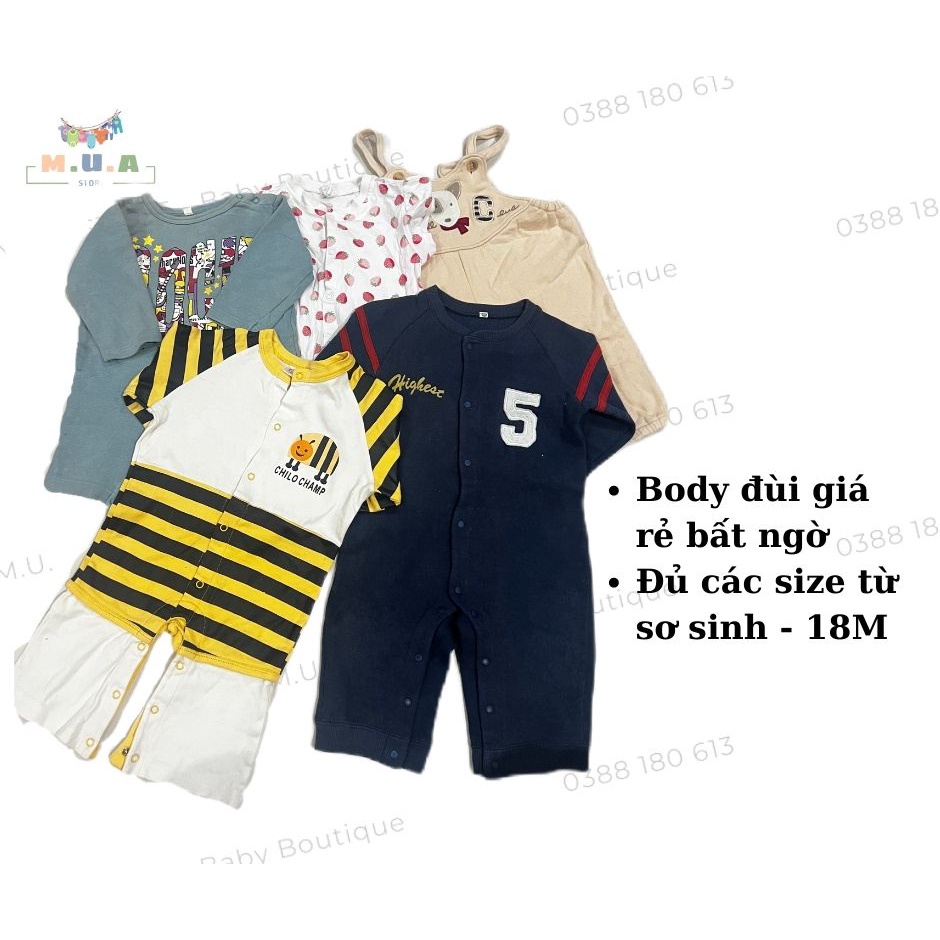 [FREESHIP] Set 2bộ đồ liên thân dạng đùi body đùi cho bé M.U.A STORE đồ sơ sinh cực rẻ dễ thương
