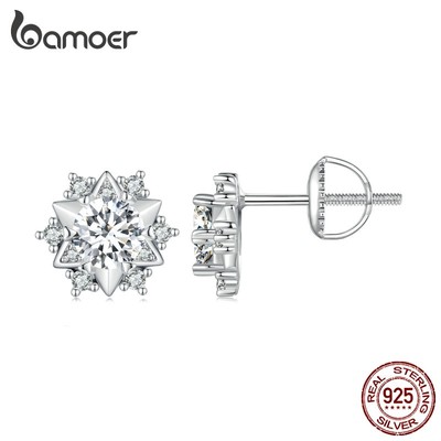 Bamoer Khuyên Tai Nữ bạc 925 Hình Ngôi Sao Thời Trang