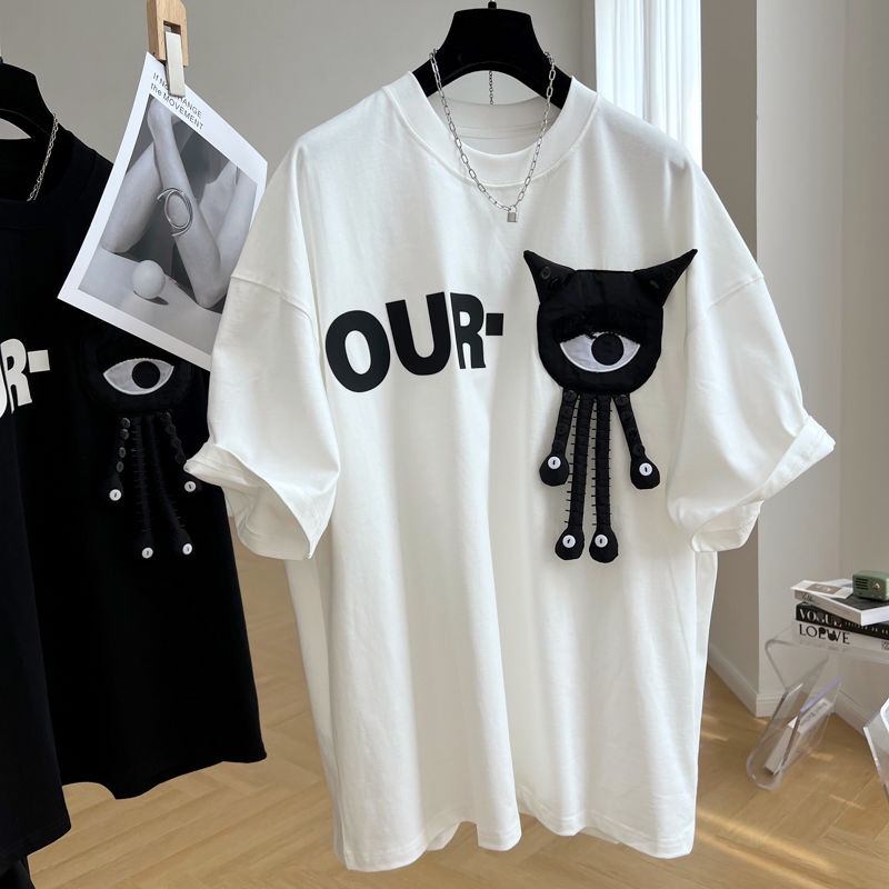 Áo Thun Cotton Tay Ngắn Dáng Rộng Phong Cách Châu Âu Thời Trang Mùa Hè Cho Nữ
