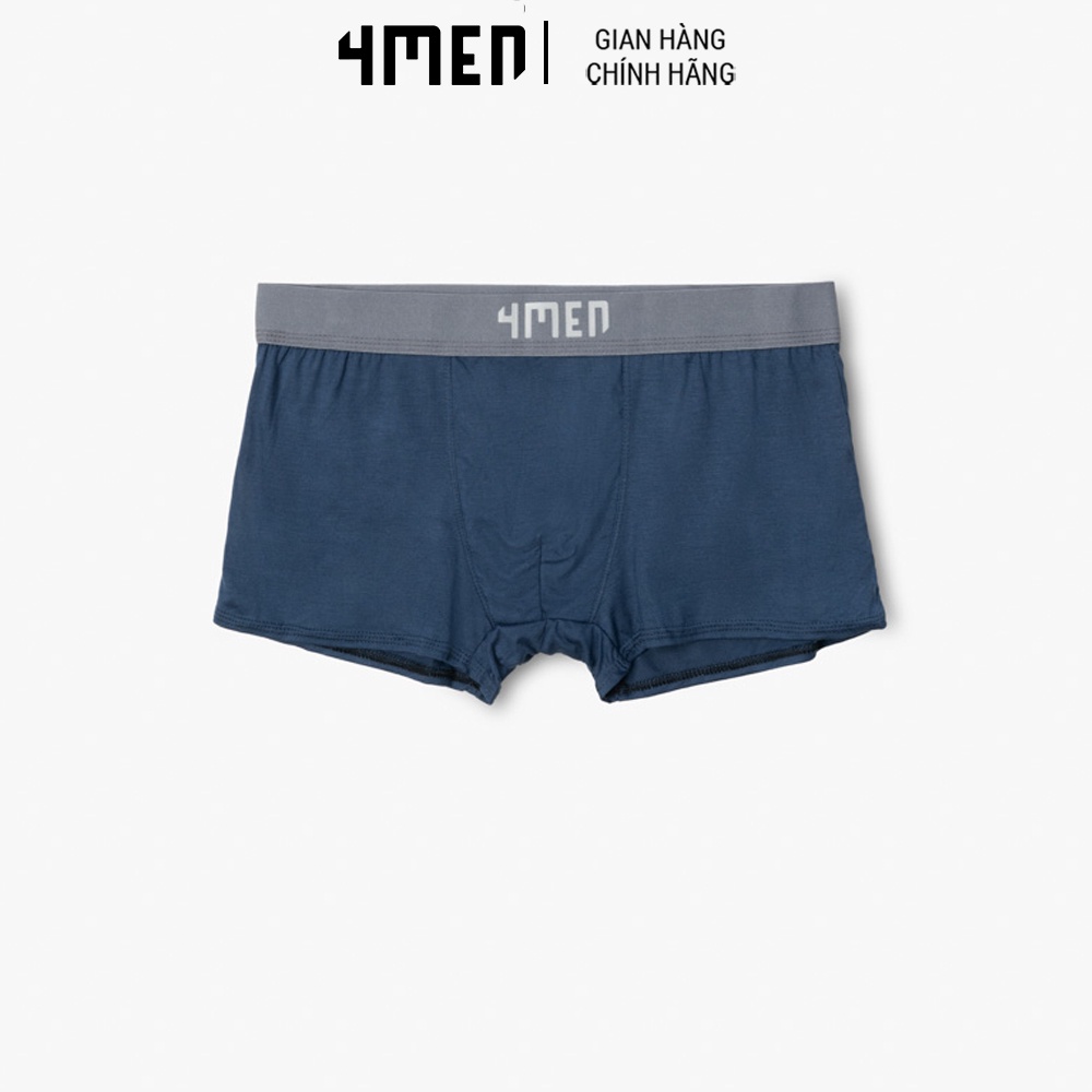 Quần boxer lưng xám 4MEN QL059 sịp đùi cotton, thấm mồ hôi, thoáng mát, mềm mại, co giãn thoải mái, kháng khuẩn