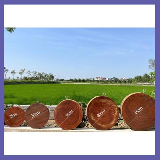 Thớt gỗ nghiến Tây Bắc size 30cm kèm đai inox