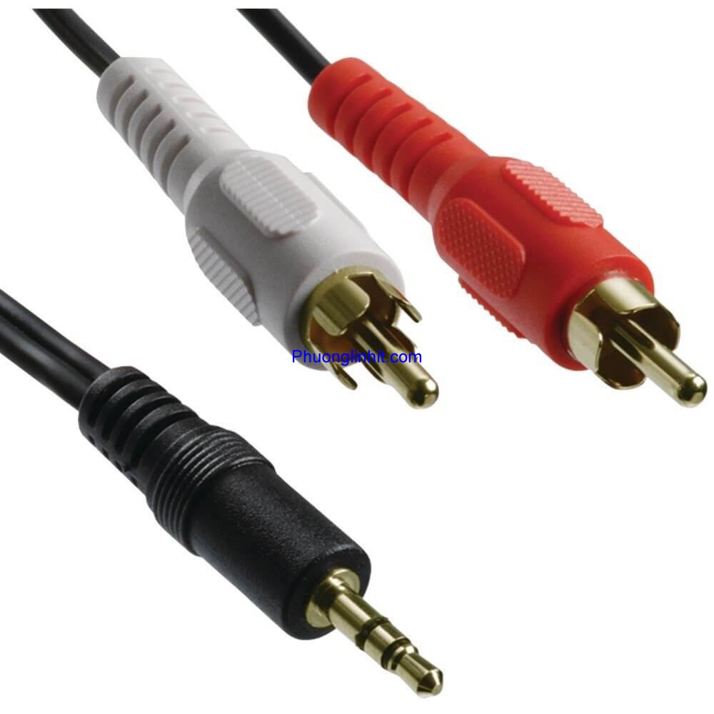 Cable 3.5mm ra 2 đầu hoa sen, dài 1.5m, 3m, 5m, 10m dùng cho Tivi, TV box ra amply