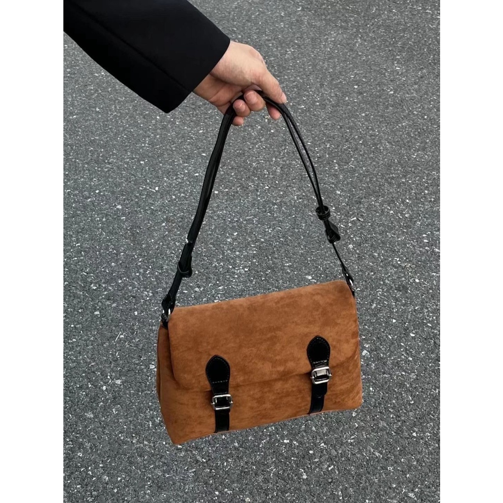 Túi Xách Đeo Vai Vải Nhung Phong Cách Hàn Quốc Thời Trang Thu Đông Đơn Giản 20 X 30 X 12