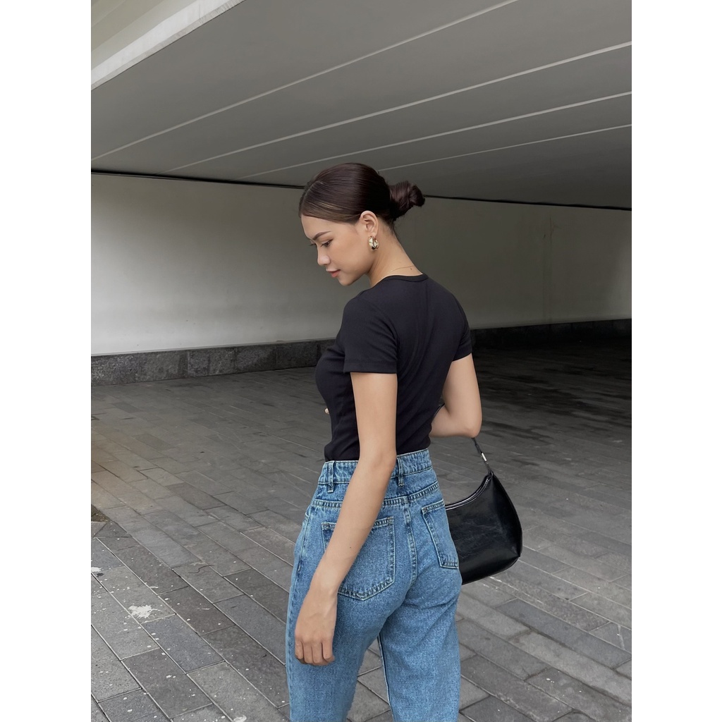 Quần Jeans Lưng Cao Nữ  Momfit Jeans Các Màu Thời Trang - Local brand Hashtagem ( MFJ-02/2C/03/07)