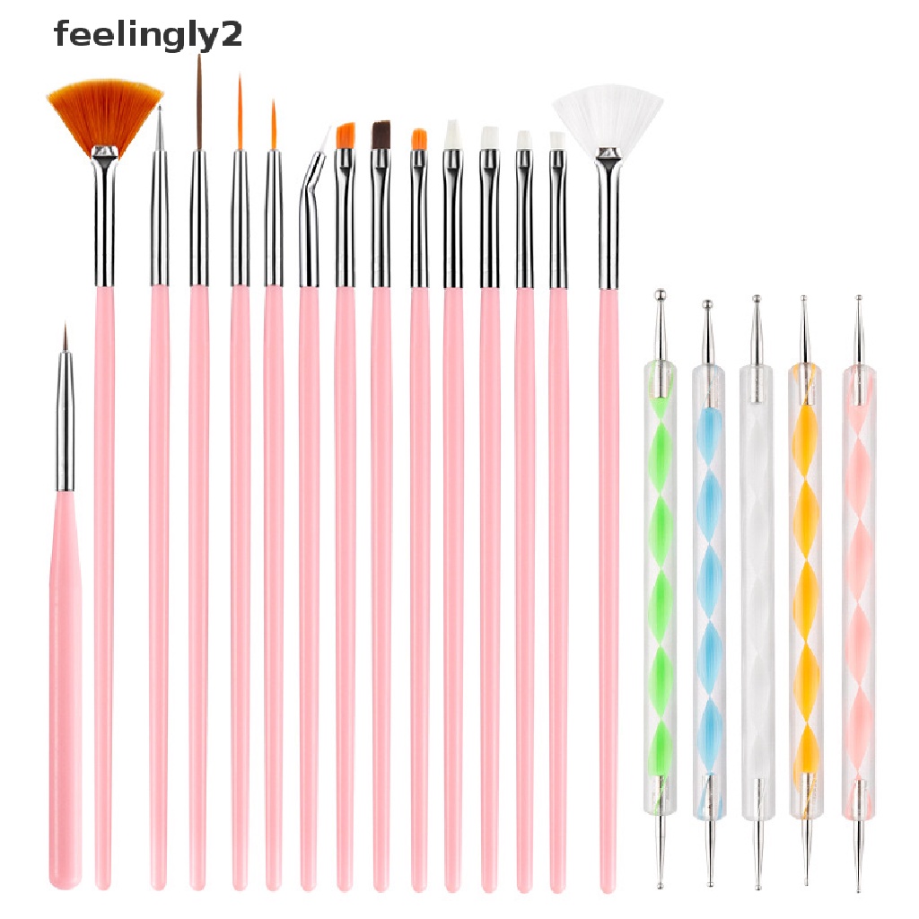 Set 20 Cọ Vẽ Móng Tay Nghệ Thuật Chuyên Nghiệp