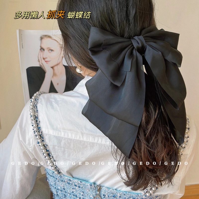 Kẹp Tóc Đính Nơ Ruy Băng Satin Cao Cấp Thời Trang Hàn Quốc Cho Nữ