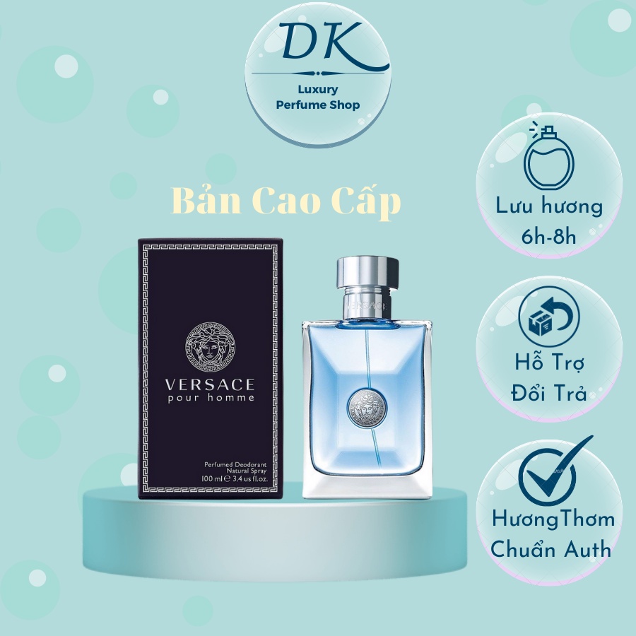 Nước hoa nam  Ver.sace Pour Homme 100ml lưu hương lâu hương gỗ nồng nàn mạnh mẽ lịch lãm