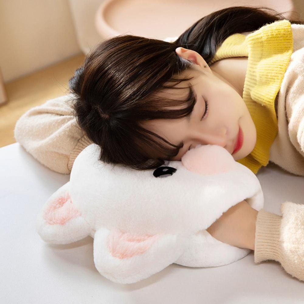 AARON1 Gối Ôm Nhồi Bông Giữ Ấm Hình Mèo Hoạt Hình Đáng Yêu