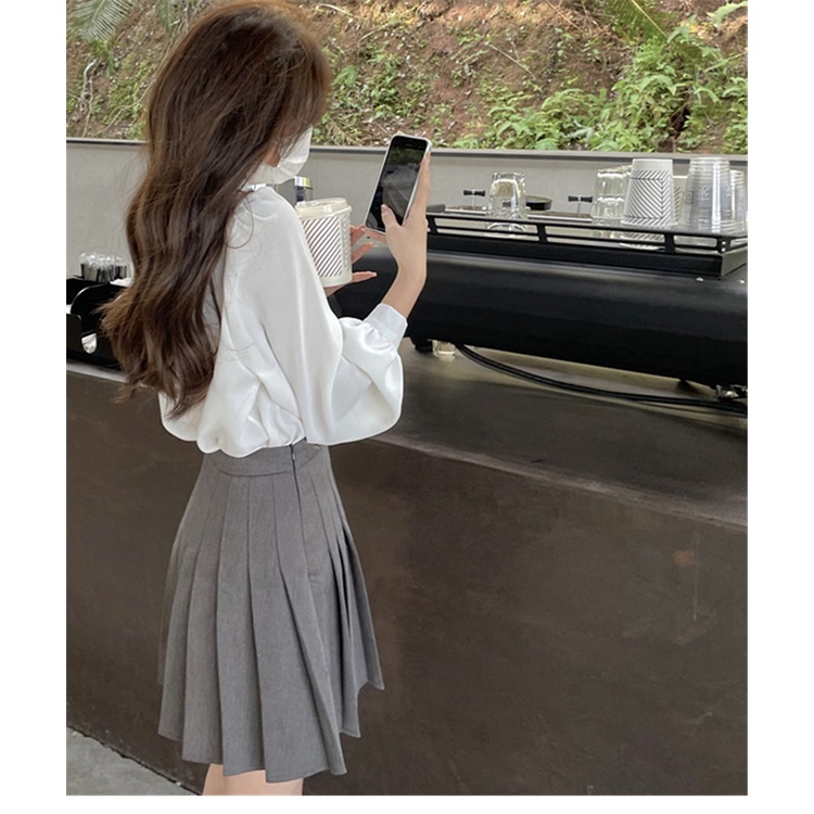 Áo Sơ Mi Tay Dài Dáng Rộng Thắt Nơ Phong Cách Pháp Thời Trang Mùa Thu Mới Cho