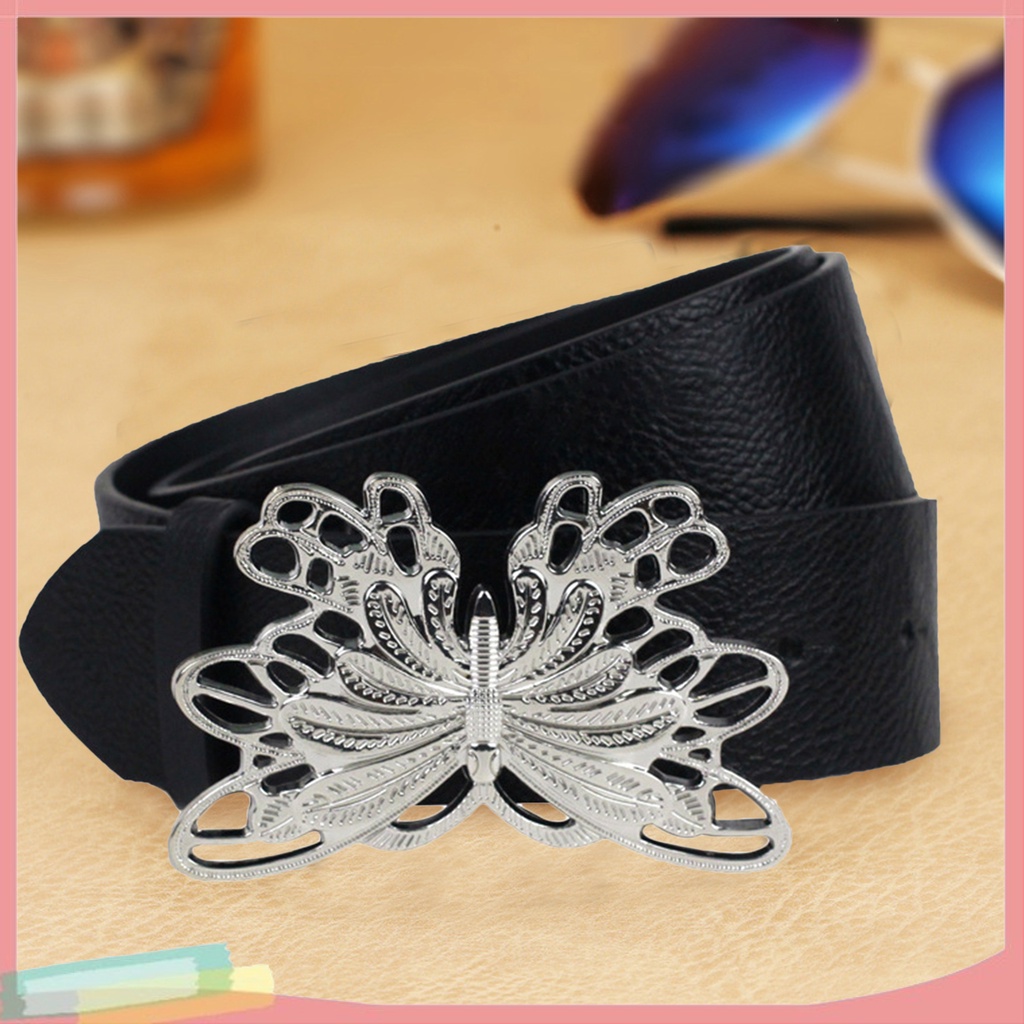 Thắt Lưng Nữ Màu Đen Trang Trí Hình Bướm Thời Trang