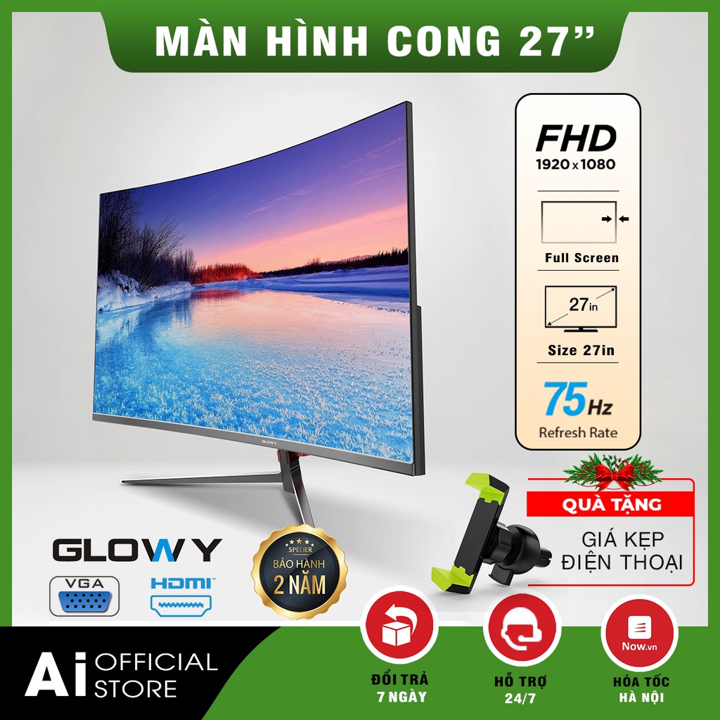 Màn hình 27 inch - Màn hình cong - Full Viền Gloway - Mới 100% Full Box