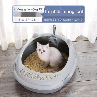 Hộp vệ sinh mèo lớn mở nửa kín nhà vệ sinh mèo