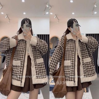 [ Ảnh Thật ] Áo dạ lông cừu chất dày dạ lộn