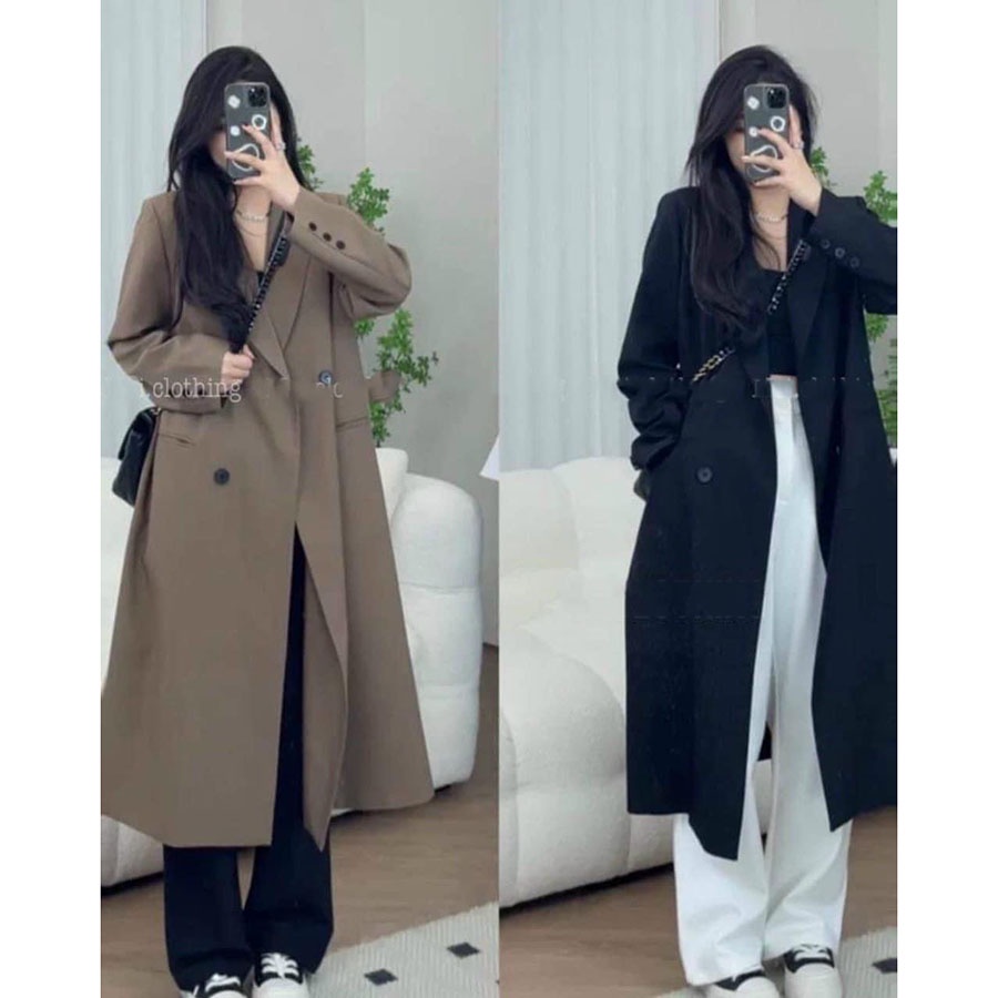 Áo Khoác Dạ Măng Tô Nữ Dáng Dài 2 Lớp Chất Đanh Hàng Quảng Châu M7032 - Yamy888