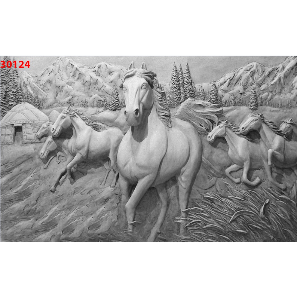 Tranh Mã Đáo Thành Công, Bát Mã Dán Tường 3D