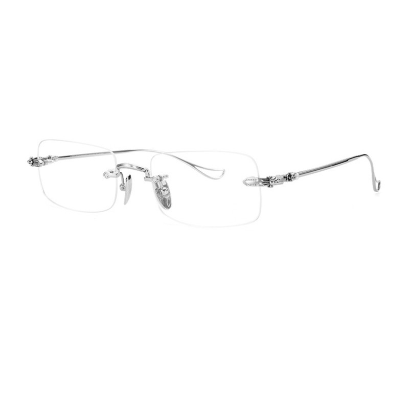 Gọng kính khoan không viền Titanium Chrome Hearts