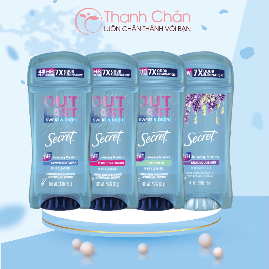 Gel khử mùi Secret nhiều mùi hương 73g