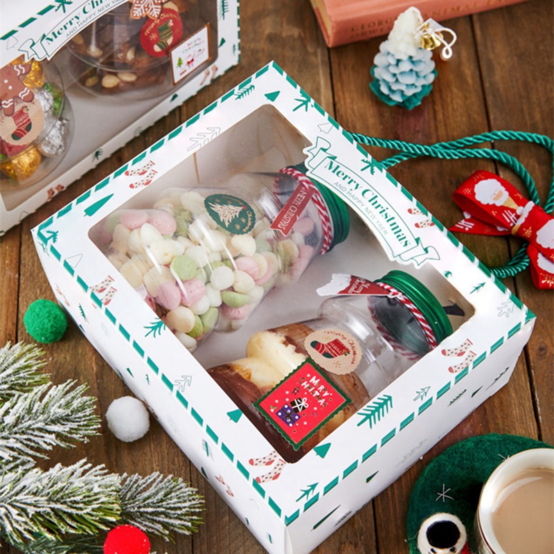 Set 5 Hũ Đựng Kẹo / Sô Cô La Có Tay Cầm Trang Trí Giáng Sinh / Năm Mới