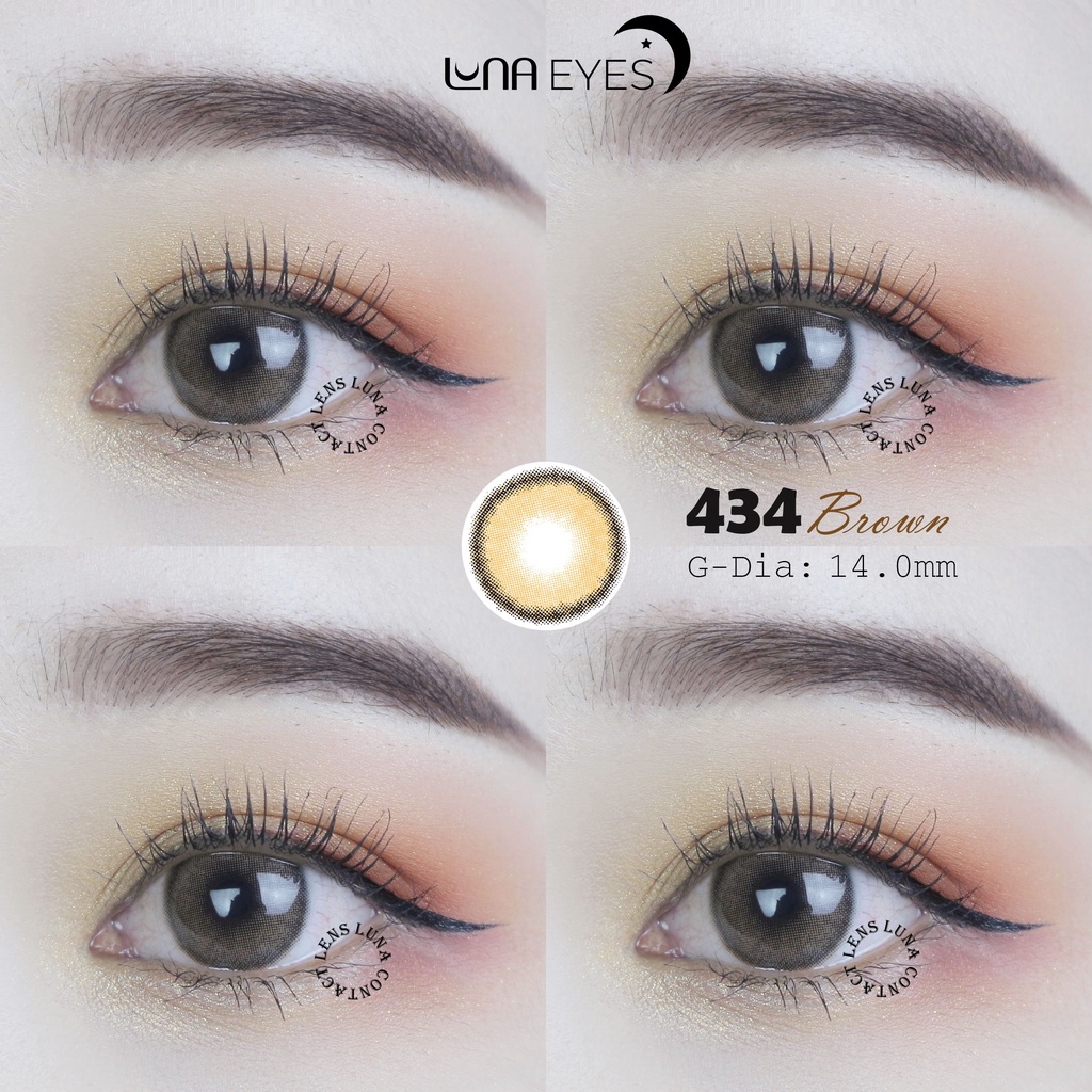 [1 year] Kính áp tròng LUNA EYES 434 BROWN - Lens size nhỏ