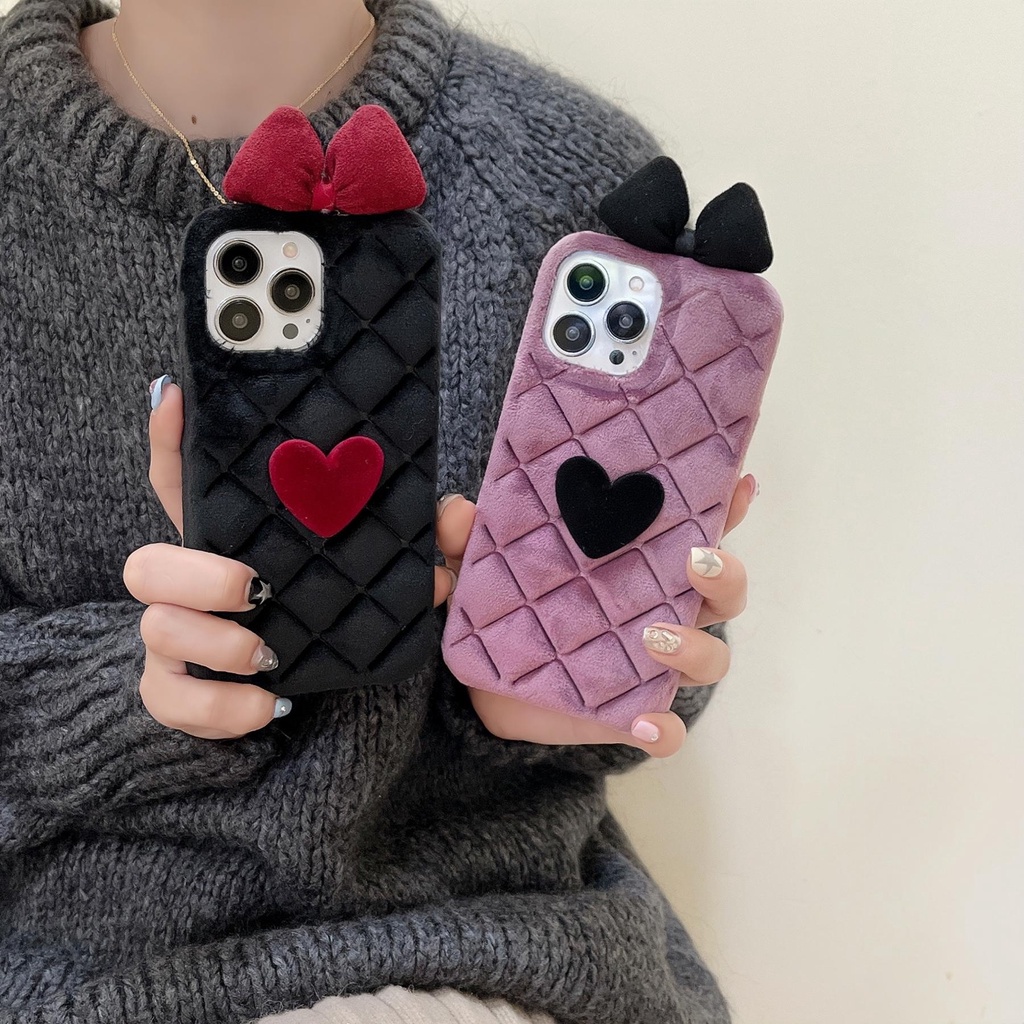 Ốp Điện Thoại Silicon Tpu Bảo Vệ Toàn Diện Chống Sốc Hình Trái Tim 3D Cho iPhone 14 13 12 11 Pro MAX Plus
