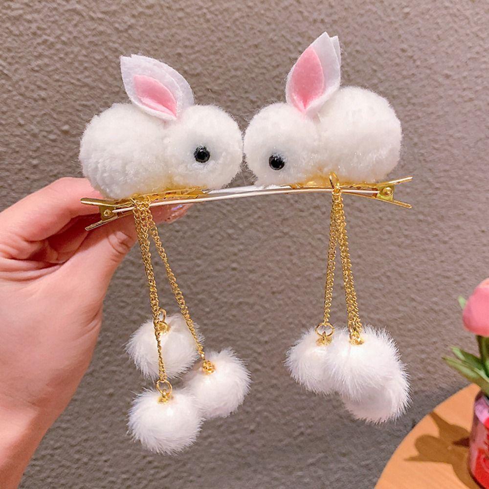 Kẹp Tóc Dây Xích Dài Gắn Quả Bông Phong Cách Retro 26Eddie