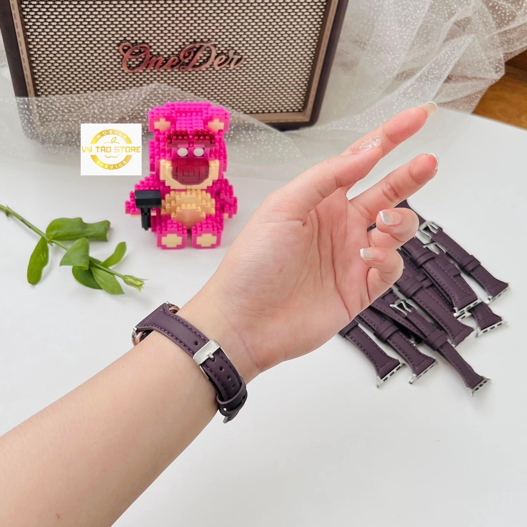 Dây da nhỏ màu tím purple mẫu mới nhất, dành cho đồng hồ thông minh,