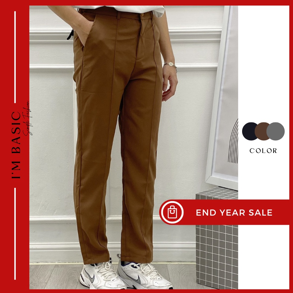 Quần Âu Nam Xuông Baggy Dày Dặn Form Đứng Có Đường Line I'm Basic (QAX)