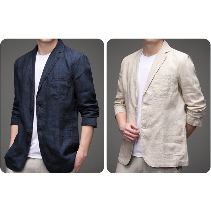 Áo khoác nam trung niên, Áo blazer- Áo vest nam chất liệu linen cao cấp, thời trang trung niên thanh lịch BZ06 | BigBuy360 - bigbuy360.vn