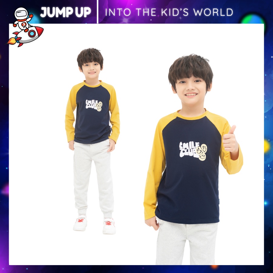 Áo Thun Dài Tay Bé Trai Hình In Smile Club Cá Tính Dễ Mix Đồ Jump Up