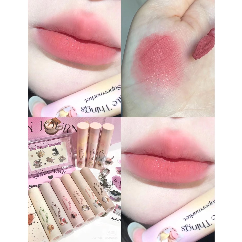 FLORTTE Son Kem Lì Hình Bánh Kem Xinh Xắn Cho Nữ son môi