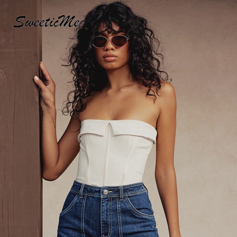 Áo Sát Nách Dáng Ôm Màu Trơn Phối Khóa Kéo Thời Trang Quyến Rũ Cho Nữ