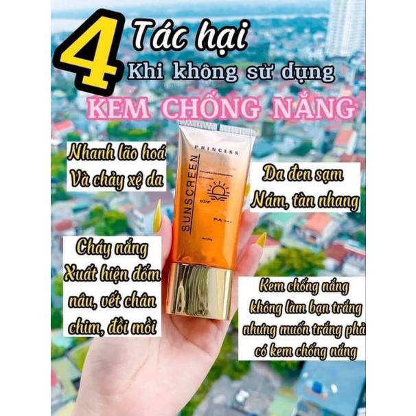 Kem chống nắng princess tặng son