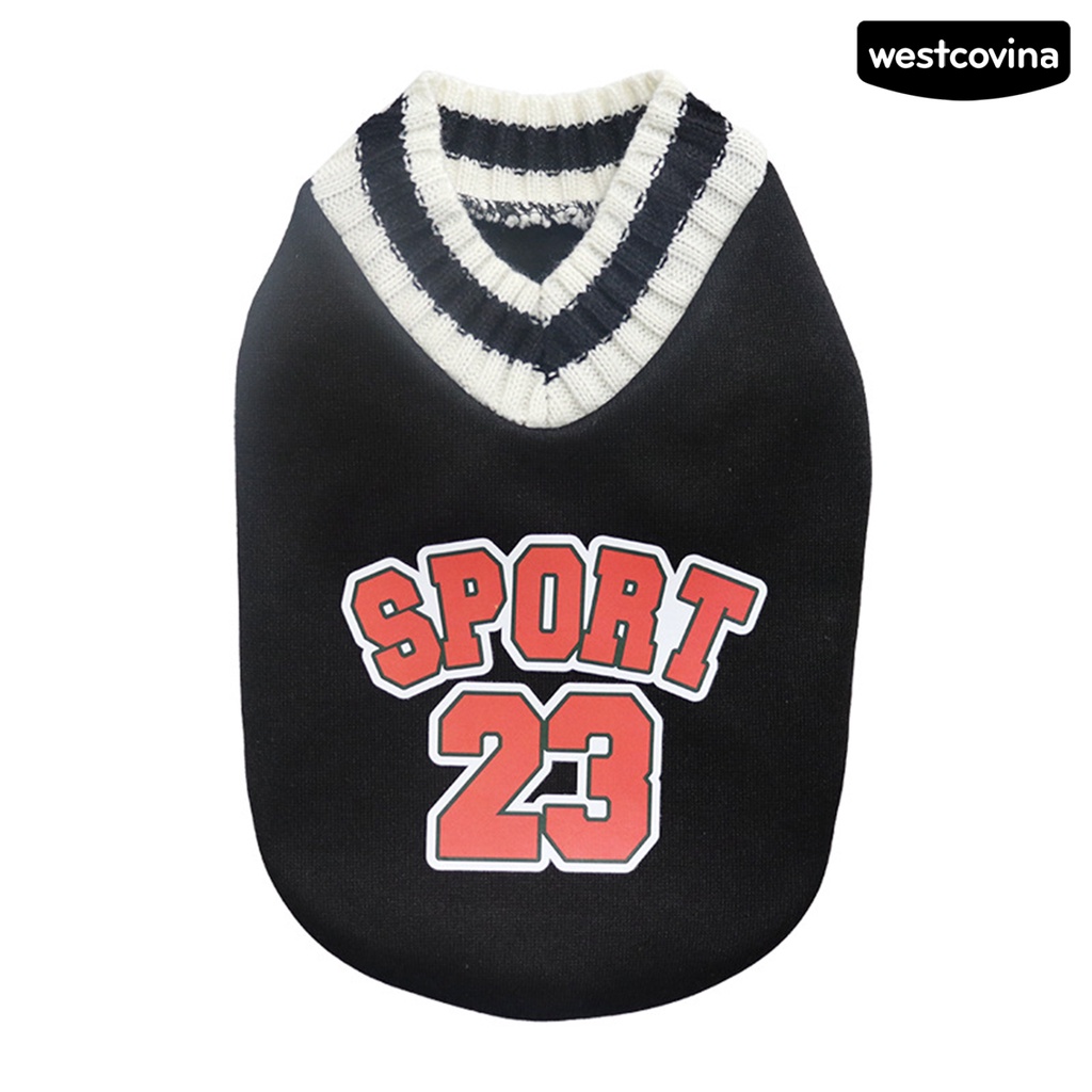 [COD]♘Áo Nỉ Mềm Mại Cổ Chữ V Thoải Mái In Họa Tiết Chữ Thời Trang Mùa Đông Cho Thú Cưng