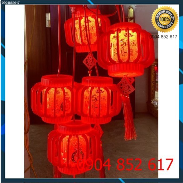 💥Giá Sỉ💥 Dây nháy Đèn Lồng Vạn Sự Như Ý (5m 6 đèn cỡ Đại 15cm) - Đèn Led trang trí Tết, treo ngoài trời chống nước