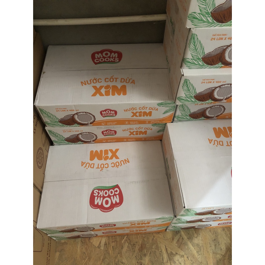 Nước Cốt Dừa Tươi Mom Cooks Thùng 24Lon 400Ml - Chick Garden
