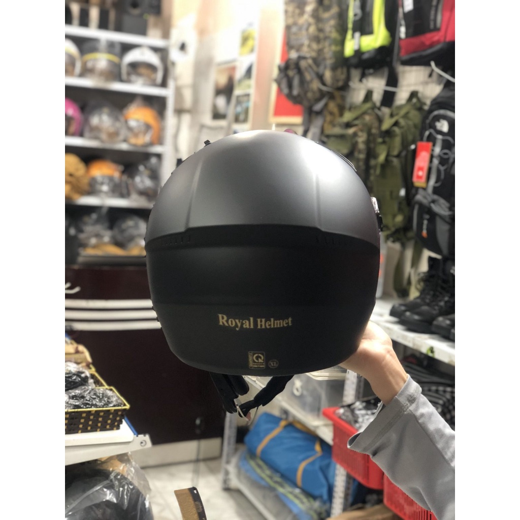 Mũ bảo hiểm 3/4 Royal 268 2 kính đen