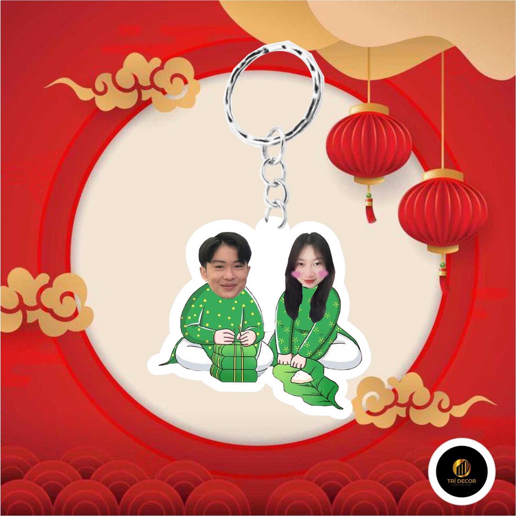 ( Hàng giao sớm ) Móc khóa theo yêu cầu chibi cute cặp đôi theo yêu cầu chất liệu mica