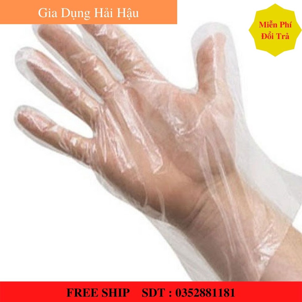 100 CÁI GĂNG TAY NILONG DÙNG 1 LẦN SIÊU DAI, GĂNG TAY TỰ HỦY SINH HỌC