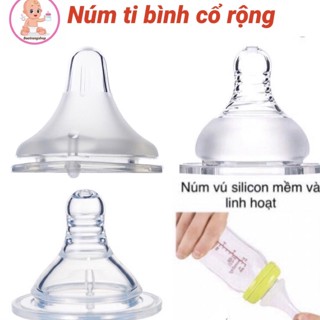 [Giá tốt] Núm ti thay thế bình sữa cổ rộng Pi geon/Toom/Wesser/Lanshinoh/Moy... 5cm