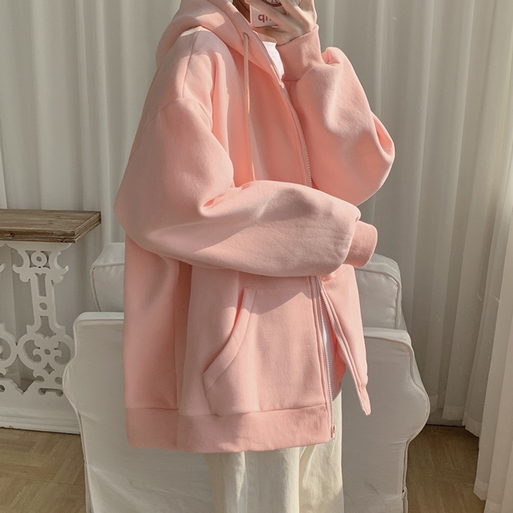Áo Khoác Hoodies Nữ form rộng Ulzzang Safairia Unisex, Áo nỉ cao cấp chữ C, khóa kéo Thời Trang Nữ Hot Nhất 2022 HKN01