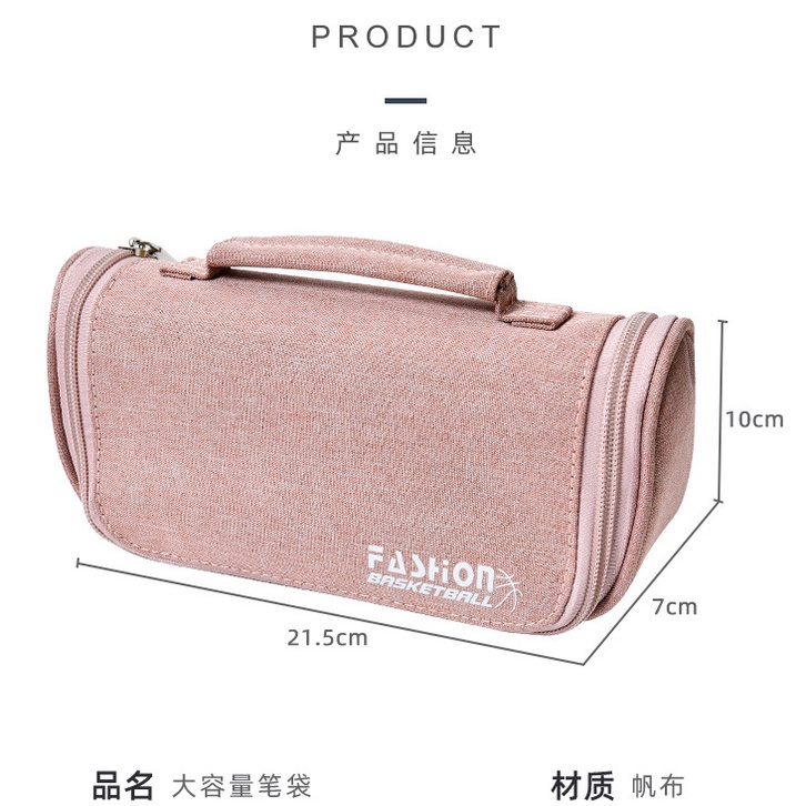 Túi Đựng Bút Bằng Vải Canvas Sức Chứa Lớn Đa Năng Có Tay Cầm Dành Cho Học Sinh