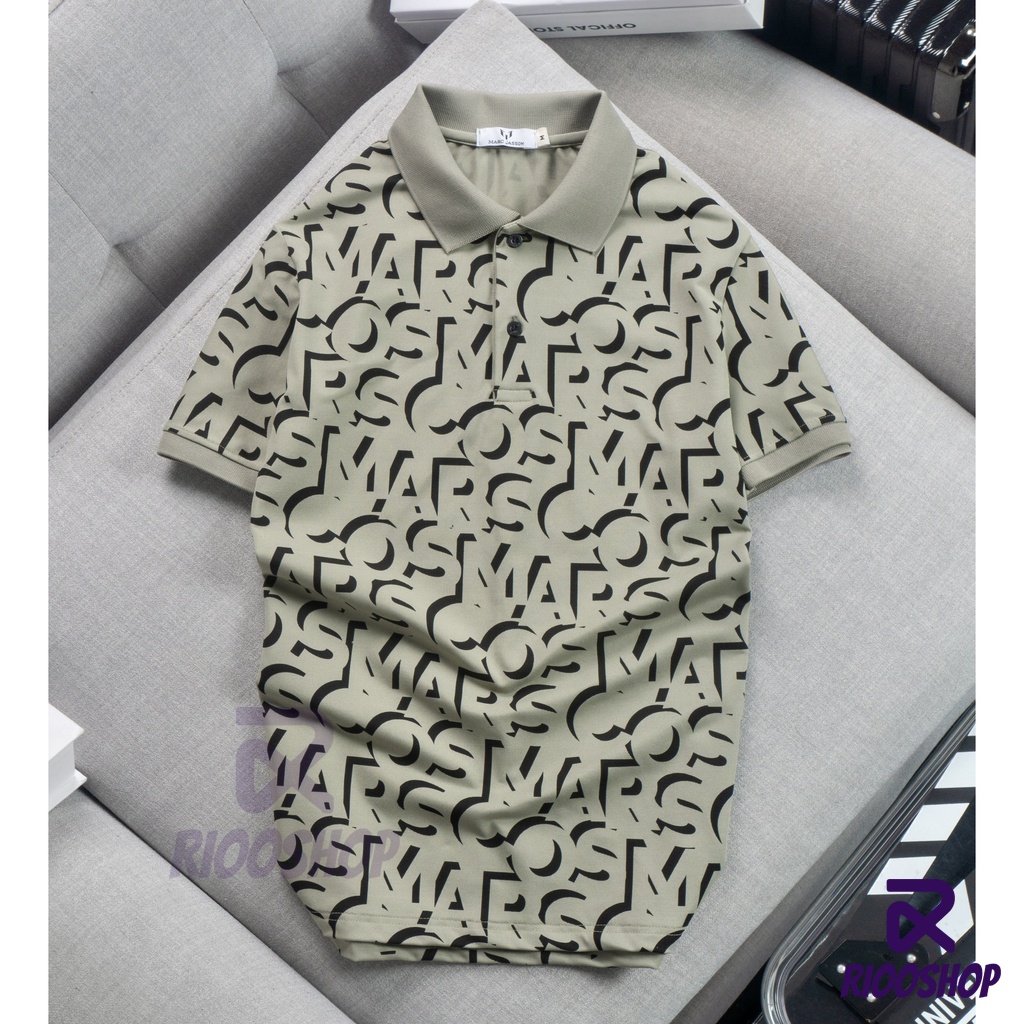 Áo polo nam họa tiết, áo phông nam có cổ vnxk tay ngắn thiết kế cao cấp, đẹp màu trắng, hồng, xanh rêu RIOOSHOP RSP080