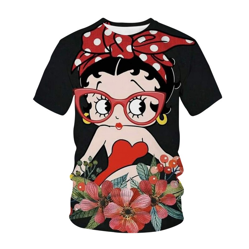 Áo Thun Tay Ngắn In Hình betty boop Thời Trang Dành Cho Nam Nữ