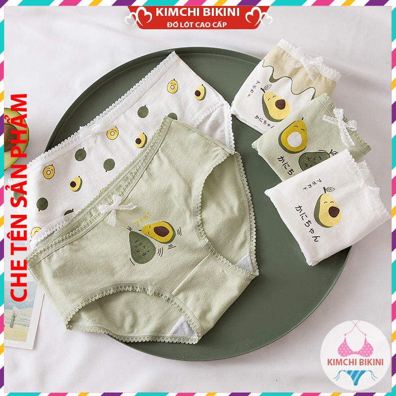 Quần lót Cotton mịn cạp chun xinh đẹp dễ thương KIMCHIBIKINI Quần lót bơ mềm mại thoáng mát QL094
