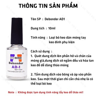 Nước tháo móng úp , làm sáng đá Debonder AD1