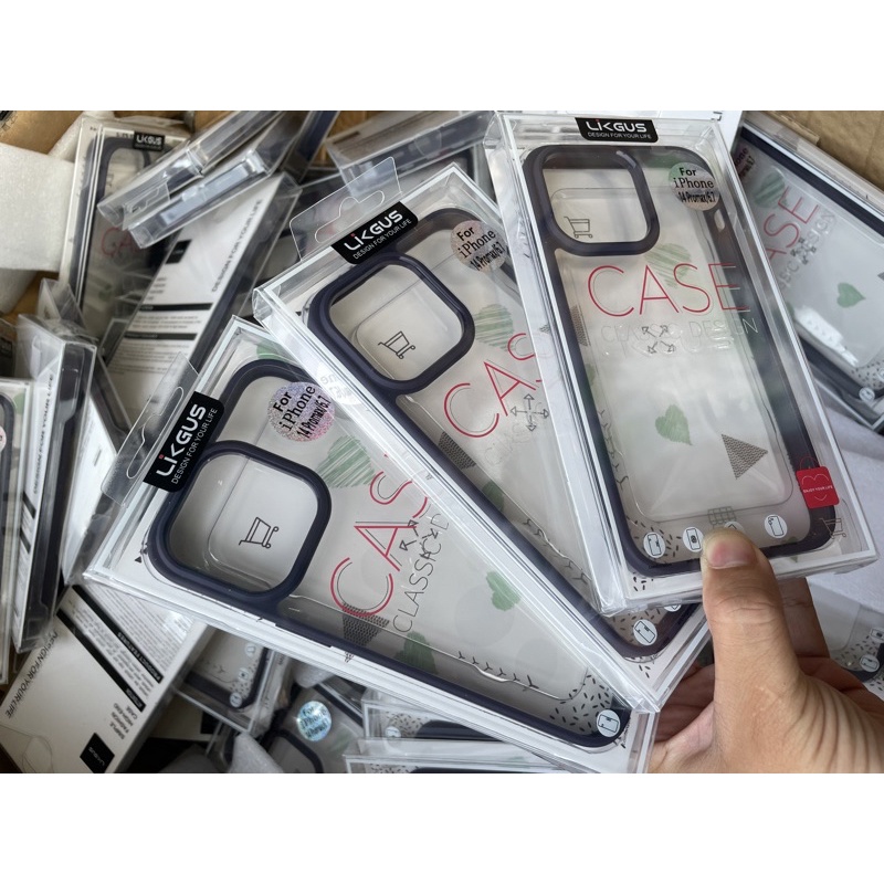 Ốp Likgus lưng trong viền mầu dành cho iPhone 13 đến 14pro max