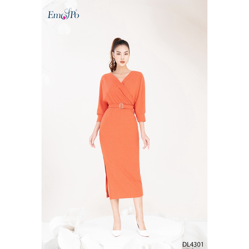 Đầm thun cổ đắp chéo EMSPO DL4301