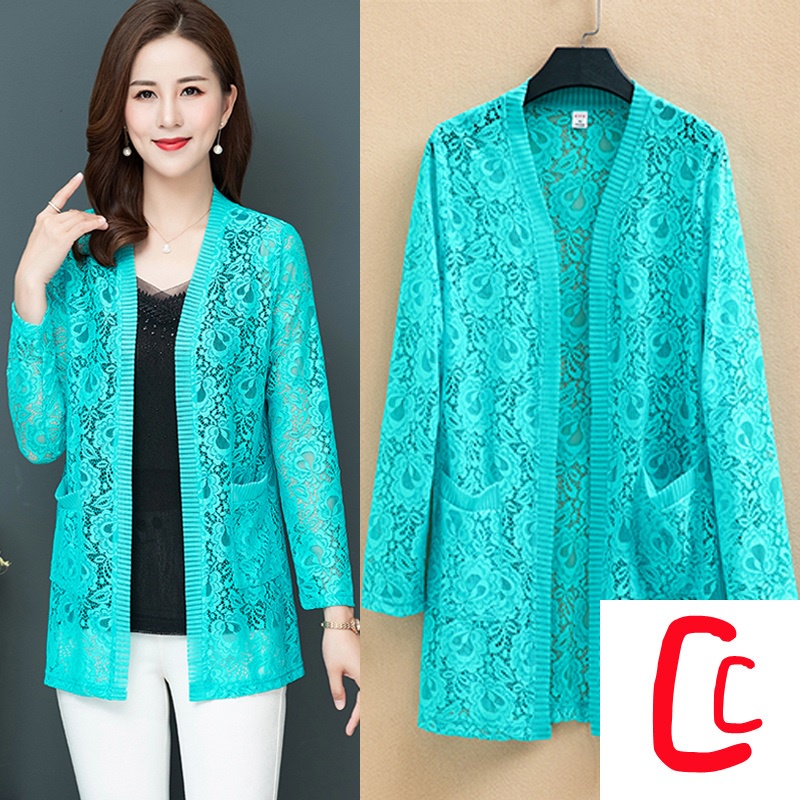Áo Khoác Cardigan Ren Mỏng Tay Dài Chống Nắng Kích Thước Ngoại Cỡ Phong Cách Mới Mùa Hè Dành Cho Bạn Nữ