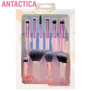 Antactica 10Pcs Mini Makeup Brush Set Portable Travel Cosmetic Brushes Kit Eyeshadow Foundation Powder Tools